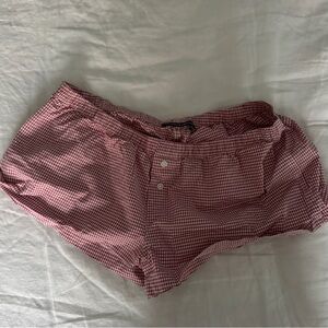 Brandy Melville Red Checkered Women Shorts